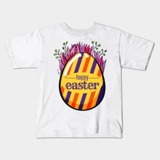 Happy Easter Day. Yellow Easter Egg Kids T-Shirt